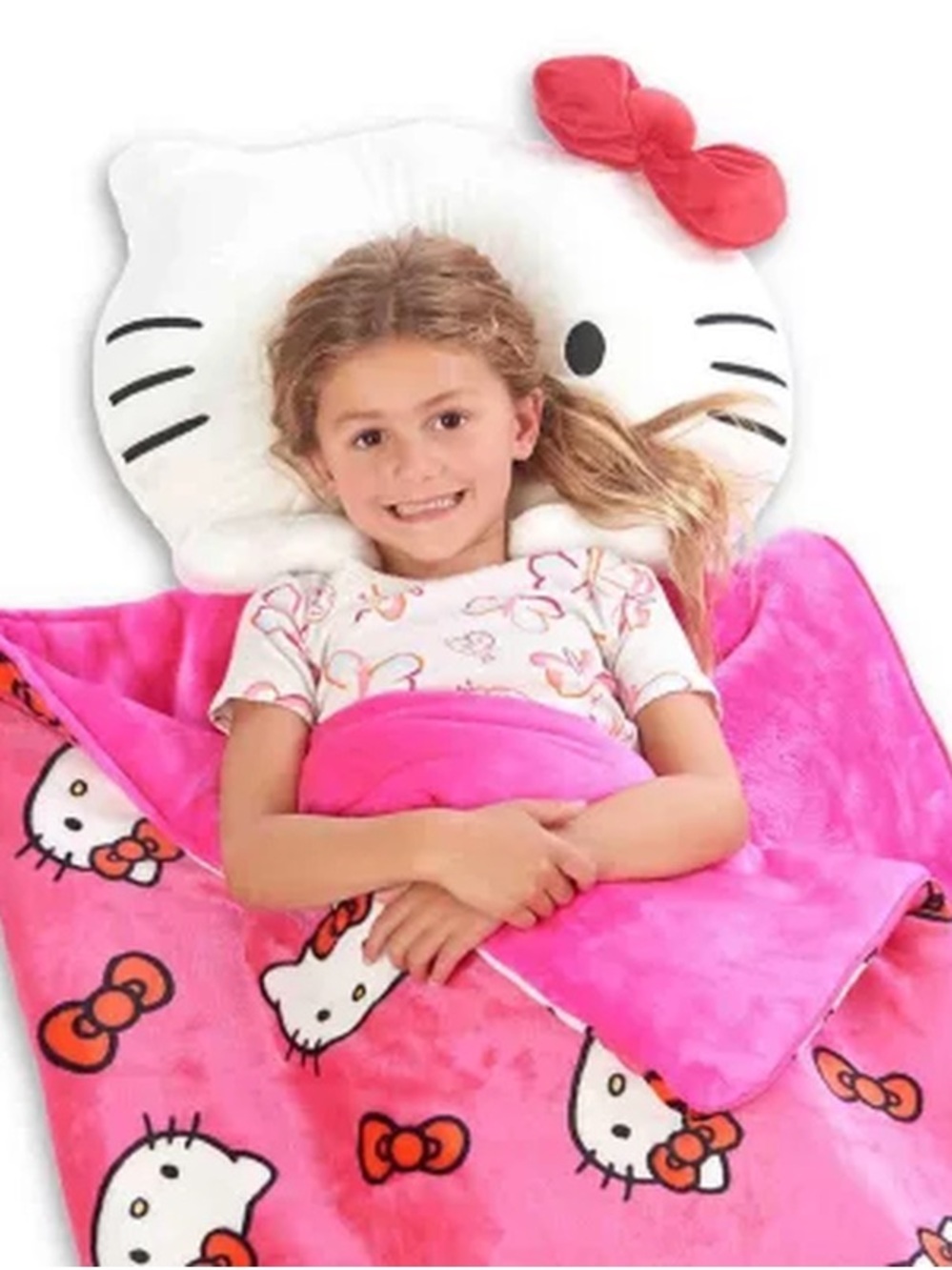 Hello Kitty ‘Slumber Kitty’ Sleeping Bag Pillow Cozy and Cute Sleepover Zip Up